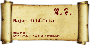 Major Hilária névjegykártya