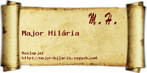 Major Hilária névjegykártya